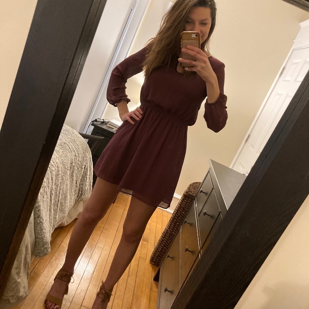 Purple Long Sleeve Dress